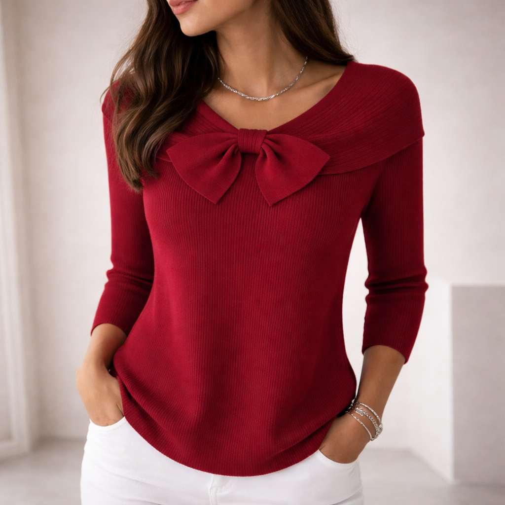 Carla | Suéter de lana para mujer con lazo