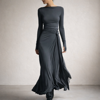 Victoria | Vestido largo con nudo lateral