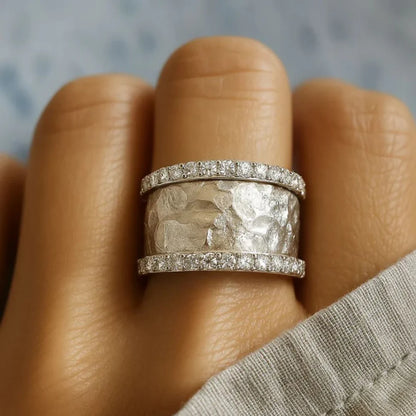 Sara | Anillo vintage bañado en plata con circonita