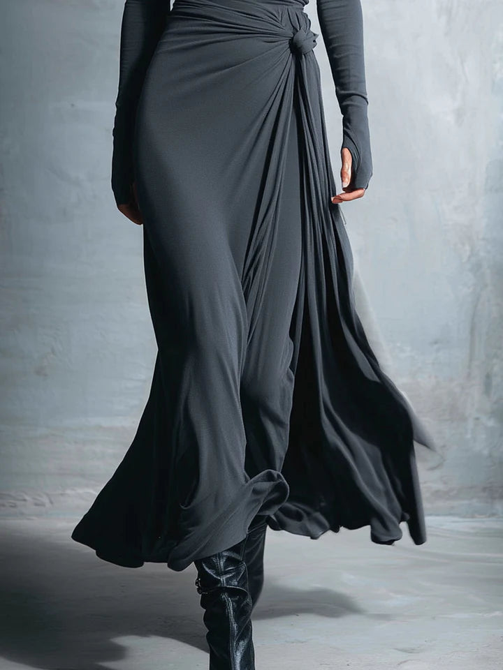 Victoria | Vestido largo con nudo lateral