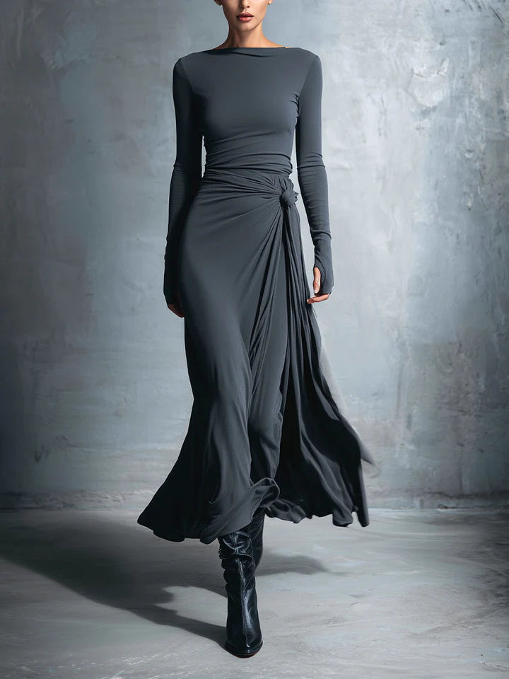 Victoria | Vestido largo con nudo lateral