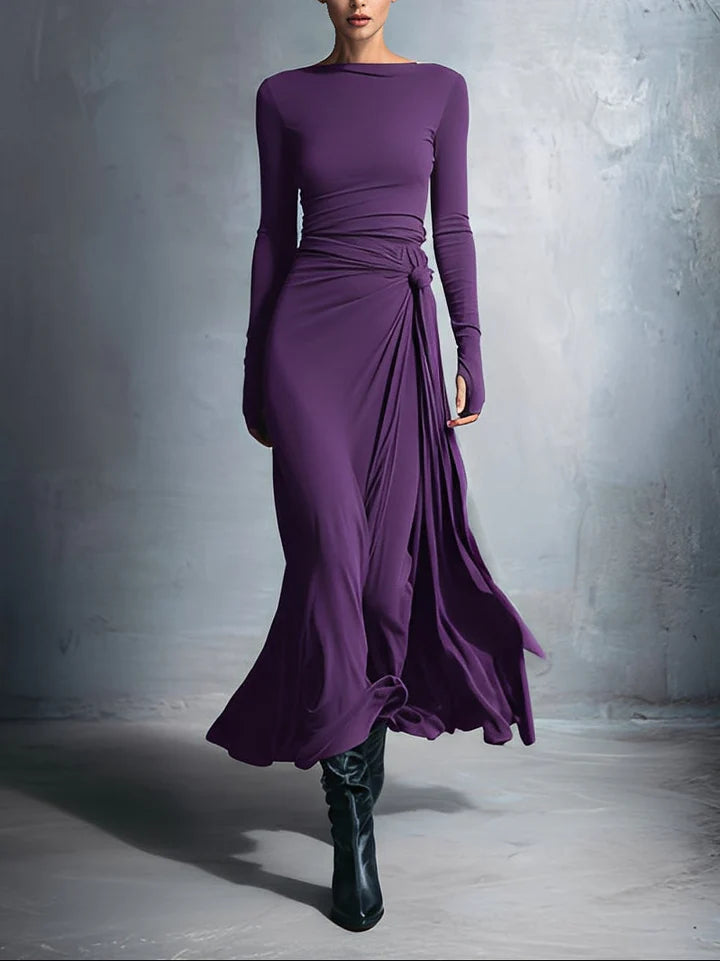 Victoria | Vestido largo con nudo lateral