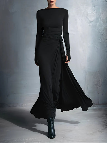 Victoria | Vestido largo con nudo lateral