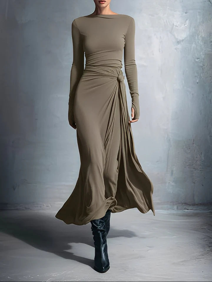 Victoria | Vestido largo con nudo lateral