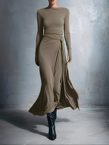 Victoria | Vestido largo con nudo lateral