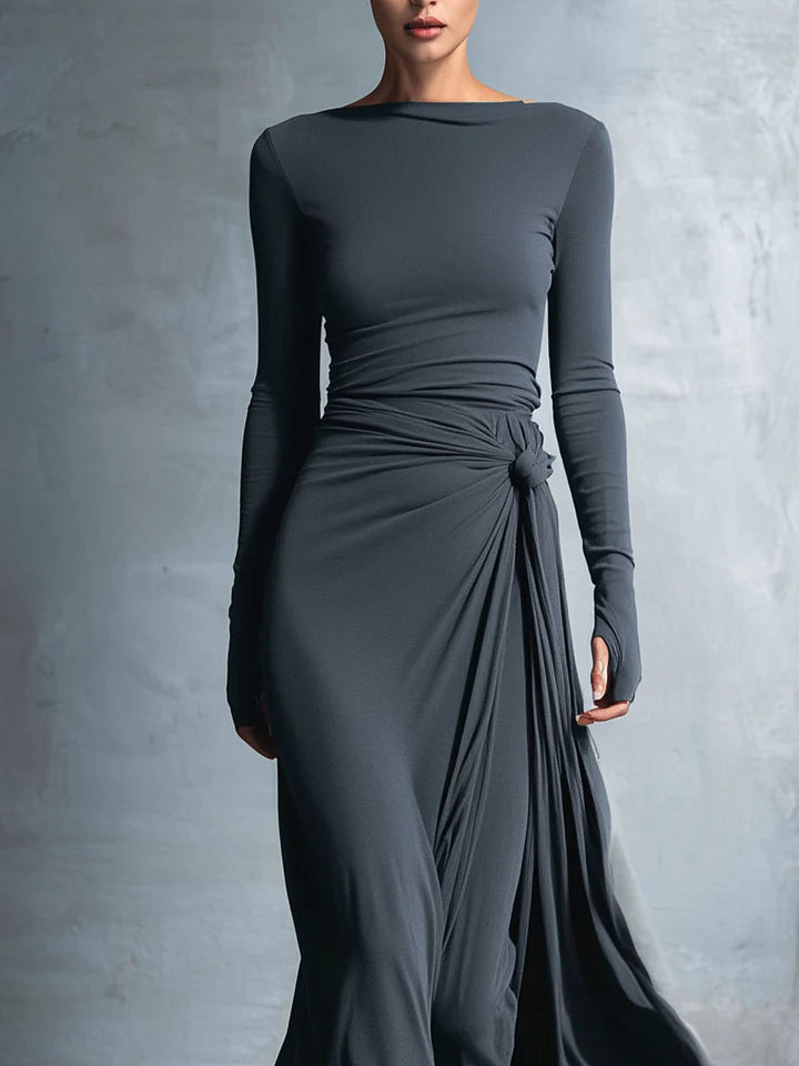 Victoria | Vestido largo con nudo lateral